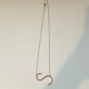 Letter S Necklace in Gold